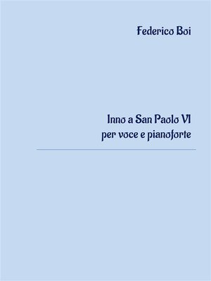 cover image of Inno a San Paolo VI per voce e pianoforte
